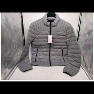 DKNY Mens NWT Reflective Puffer Vest Quilted Pearl